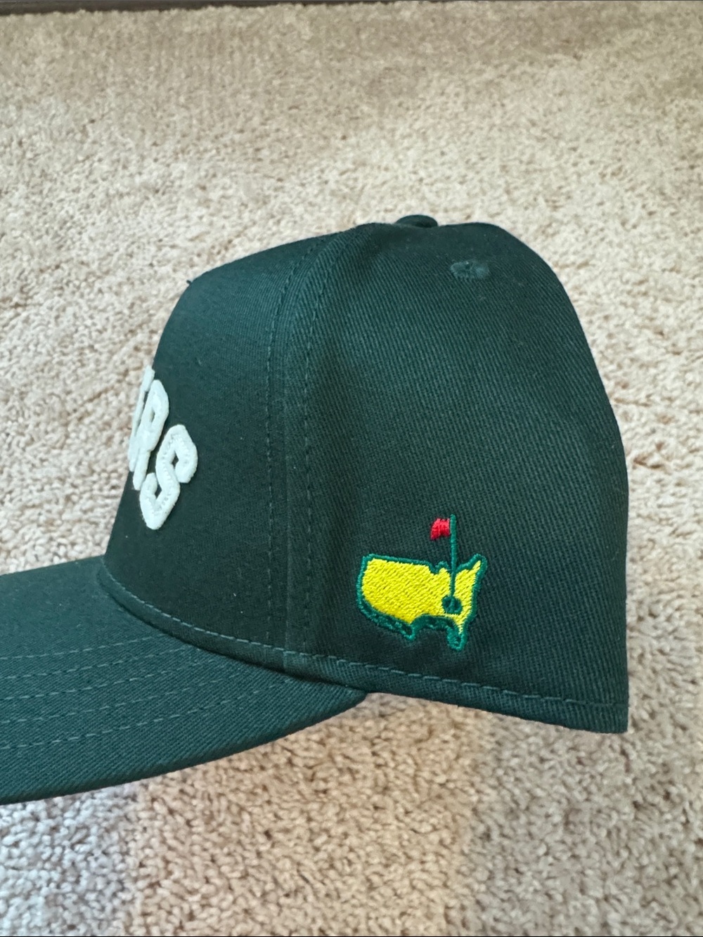 American Needle Dark Green Baseball Cap with White 'MASTERS' Patch - Picture 2 of 4